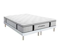 Ensemble 180 x 200 cm sommier + matelas ressorts ensachés surmatelas intégré ép.28cm - AMERICAN DREAM de YSMEE
