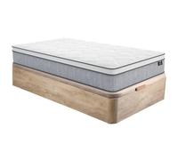 Vente-unique - Ensemble 90 x 190 cm sommier Coffre Naturel Clair + Matelas Ressorts ensachés ép.22cm - SERENITE de YSMÉE