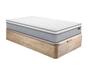 Vente-unique - Ensemble 90 x 190 cm sommier Coffre Naturel Clair + Matelas Ressorts ensachés ép.22cm - SERENITE de YSMÉE