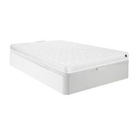 Vente-unique - Ensemble de cadre de lit avec coffre de lit + matelas en mousse - 140 x 190 cm - Épaisseur 15 cm - Blanc - Danae II de YSMÃ E