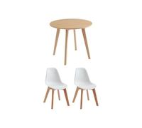 Vente-unique - Ensemble Table Enfant LOULOUNE + 2 chaises LILINOU - Naturel et Blanc