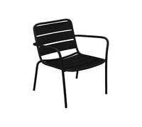 Vente-unique - Fauteuil Bas de Jardin empilable en métal - Noir - MIRMANDE de MYLIA