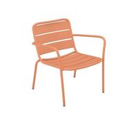 Vente-unique - Fauteuil Bas de Jardin empilable en métal - Orange Clair - MIRMANDE de MYLIA