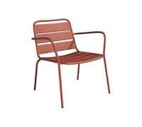 Fauteuil bas de jardin empilable en métal - Terracotta - MIRMANDE de