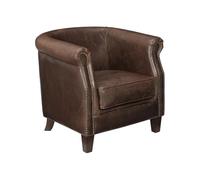 Fauteuil club 100% cuir vieilli ENGUERRAND