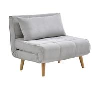 Vente-unique - Fauteuil Convertible 90 cm en Tissu Gris Clair CHILA - Scandinave