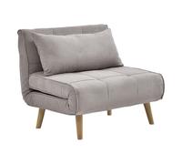 Vente-unique - Fauteuil Convertible 90 cm en Tissu Taupe CHILA - Scandinave