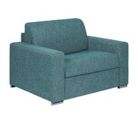 Vente-unique - Fauteuil Convertible Express en Tissu chiné Bleu - Couchage 70 cm - Matelas 18 cm - CALITO
