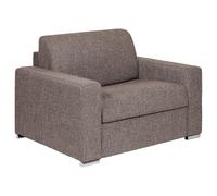 Vente-unique - Fauteuil Convertible Express en Tissu chiné Chocolat - Couchage à Lattes Larges 70 cm - Matelas 14 cm - CALITO