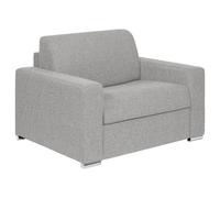 Vente-unique - Fauteuil Convertible Express en Tissu chiné Gris Clair - Couchage à Lattes Larges 70 cm - Matelas 14 cm - CALITO