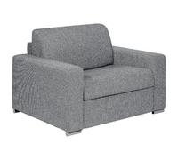 Vente-unique - Fauteuil Convertible Express en Tissu texturé Gris - Couchage à Lattes Larges 70 cm - Matelas 14 cm - CALITO
