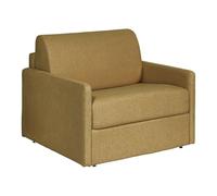 Fauteuil convertible express en tissu texturé jaune - Matelas 14 cm CALIFE