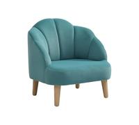 Vente-unique - Fauteuil Coquillage pour Enfant en Velours Bleu COBACA