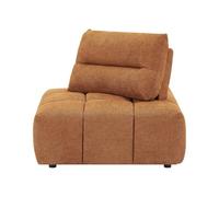 Vente-unique - Fauteuil d'angle Dossier avance-Recule en Tissu texturé Terracotta APOLIU