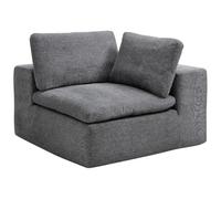 Fauteuil d'angle droit en tissu gris anthracite CORTOLINE