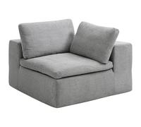 Vente-unique - Fauteuil d'angle Droit compressé en Tissu Gris CORTOLINE