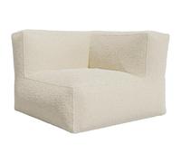 Vente-unique - Fauteuil d'angle en Tissu Bouclette Blanc cassé NOUMARA