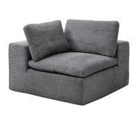 Vente-unique - Fauteuil d'angle Gauche compressé en Tissu Gris Anthracite CORTOLINE