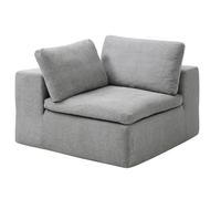Vente-unique - Fauteuil d'angle Gauche compressé en Tissu Gris CORTOLINE