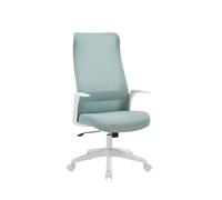 Fauteuil de bureau - Tissu - Bleu et blanc - Hauteur réglable - LATYRA