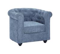 Fauteuil en tissu bleu CHESTERFIELD