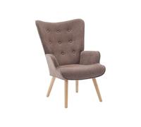Vente-unique - Fauteuil en Tissu Taupe VATELY