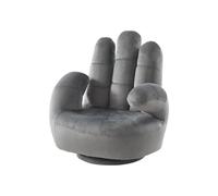 Vente-unique - Fauteuil Main Enfant pivotant en Velours Catchy - Anthracite