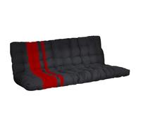 Vente-unique - Futon 135 x 190 cm spécial Banquette-lit ép.10cm - Noir et Rouge - MODULO
