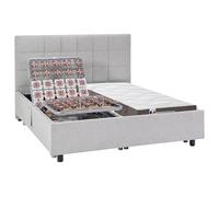 Vente-unique - Lit électrique de Relaxation déco Tout plots + Matelas 100% Latex 3 Zones - 2 x 70 x 190 cm - Tissu - Gris - JOFAR de YSMÉE