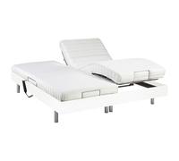 Vente-unique - Lit électrique de Relaxation Tout plots + Matelas Latex - 2 x 90 x 200 cm - Blanc - CASSIOPEE III de YSMÉE