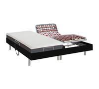 Vente-unique-Lit électrique de Relaxation Tout plots + Matelas mémoire de Forme - 2 x 80 x 200 cm - Noir - ATRIDE de DREAMEA