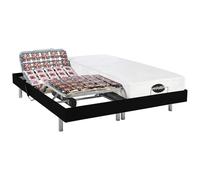 Vente-unique - Lit électrique de Relaxation Tout plots + Matelas mémoire de Forme et Bambou - 2 x 90 x 200 cm - Noir - Lysis III de NATUREA