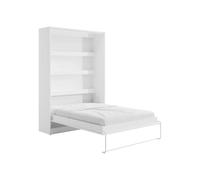 Vente-unique - Lit escamotable 140 x 200 cm - Ouverture Verticale Manuelle - avec LEDs - Blanc - RAPILI