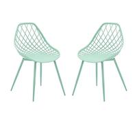 Vente-unique - Lot de 2 chaises de Jardin en polypropyléne avec Pieds en métal - Vert Amande - Malaga de MYLIA
