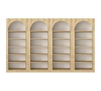 Lot de 4 bibliothèques avec 6 niches - Naturel clair - CYMORA