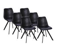 Lot de 6 chaises LUBINE - Simili - Noir