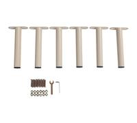 Vente-unique - Lot de 6 Pieds cylindriques pour Cadres à Lattes - Beige - BOLGARE