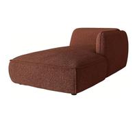 Vente-unique - Méridienne Droite avec accoudoir en Tissu Chenille Terracotta CAMILIO de Maison Céphy