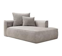 Vente-unique - Méridienne Droite en Velours côtelé Beige PINETA