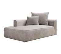 Vente-unique - Méridienne Gauche en Velours côtelé Beige PINETA