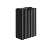 Vente-unique - Meuble pour Lave Main strié Porte réversible Noir - H60 x L40 x P22 - VAHIRA
