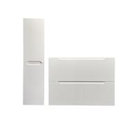 Vente-unique - Meuble Simple Vasque Suspendu avec Colonne - Blanc - 80 cm - Stefanie
