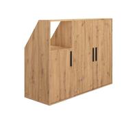 ADEZIO Meuble sous pente 3 portes 1 niche 1 penderie Panneau de particule Naturel clair 139.4x50x110 cm