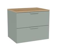 Vente-unique - Meuble sous Vasque Suspendu avec Planche - Vert Amande - L60 cm - AVORELI