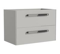 Vente-unique - Meuble sous Vasque Suspendu avec poignées en Aluminium - Gris - 80 cm - FELNA