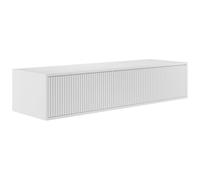 Vente-unique - Meuble sous Vasque Suspendu strié - Blanc - 150 cm - ARNEGA