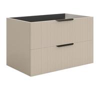 Vente-unique - Meuble sous Vasque Suspendu strié - Coloris Beige - 80 cm - DALIKO