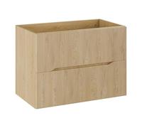 Meuble sous vasque suspendu strié - Naturel clair - L80 cm - ORISO