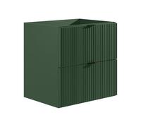 Vente-unique - Meuble sous Vasque Suspendu strié - Vert Mat - 60 cm - ZEVINI