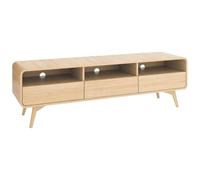 Meuble TV avec 3 tiroirs et 3 niches - Naturel - JALEMO